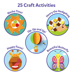 Skillmatics Snip Snip folding and pasting crafts create colorful paper crafts.