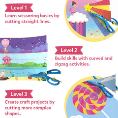 Skillmatics Snip Snip Unicorns & Princesses glue stick in use enables neat sticking and craft results
