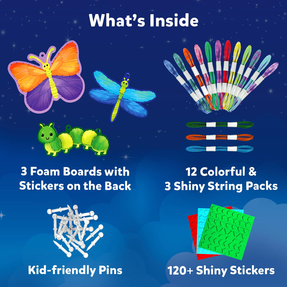 Skillmatics sticker sheets add sparkle and quick embellishment to finished pieces.