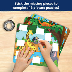 Skillmatics Tape It sticker sequences on tape for step-by-step puzzles.