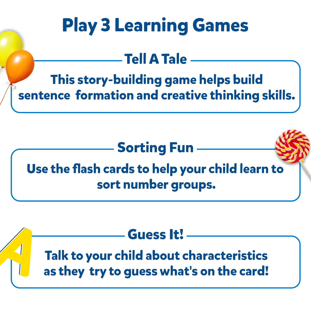 Skillmatics thick flash cards activities-guide—three games and activities.