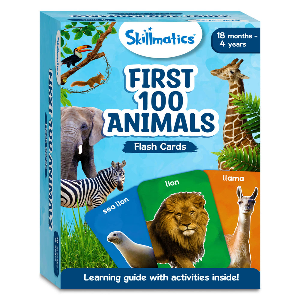 Skillmatics Thick Flash Cards include an activity guide for interactive lessons.
