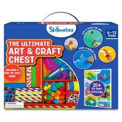 Skillmatics Ultimate Art & Craft Kit box open, showcasing abundant supplies for creative play