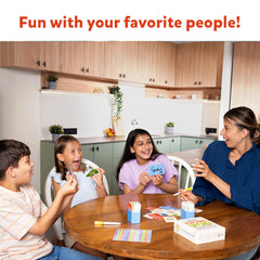Friends and family playing together around a table with Skillmatics
