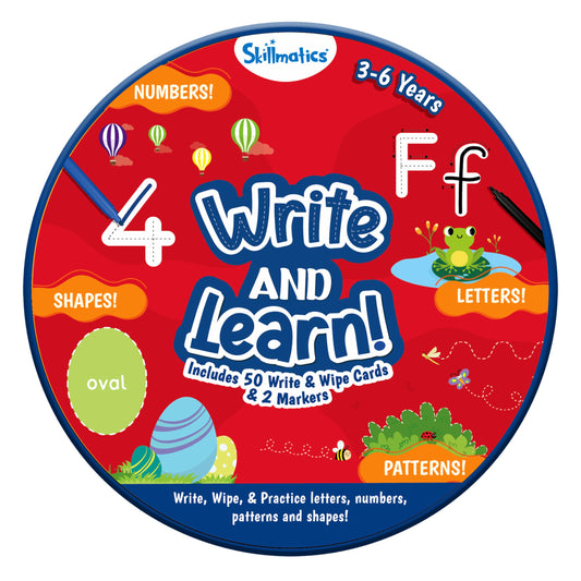 Skillmatics Write & Learn cards letters: practice tracing uppercase and lowercase letters.