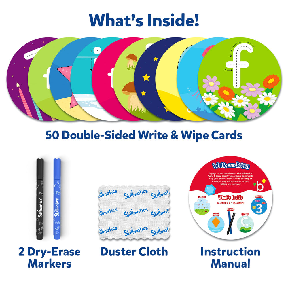 Skillmatics Write & Learn cards numbers: count from one to ten with fun visuals.