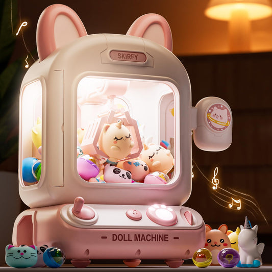 Skirfy Claw Machine pink front view ideal for lively kids' playtime.