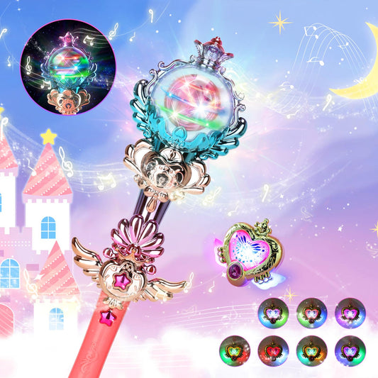 Skirfy Princess Wand with LED spin lights for magical outdoor play at night