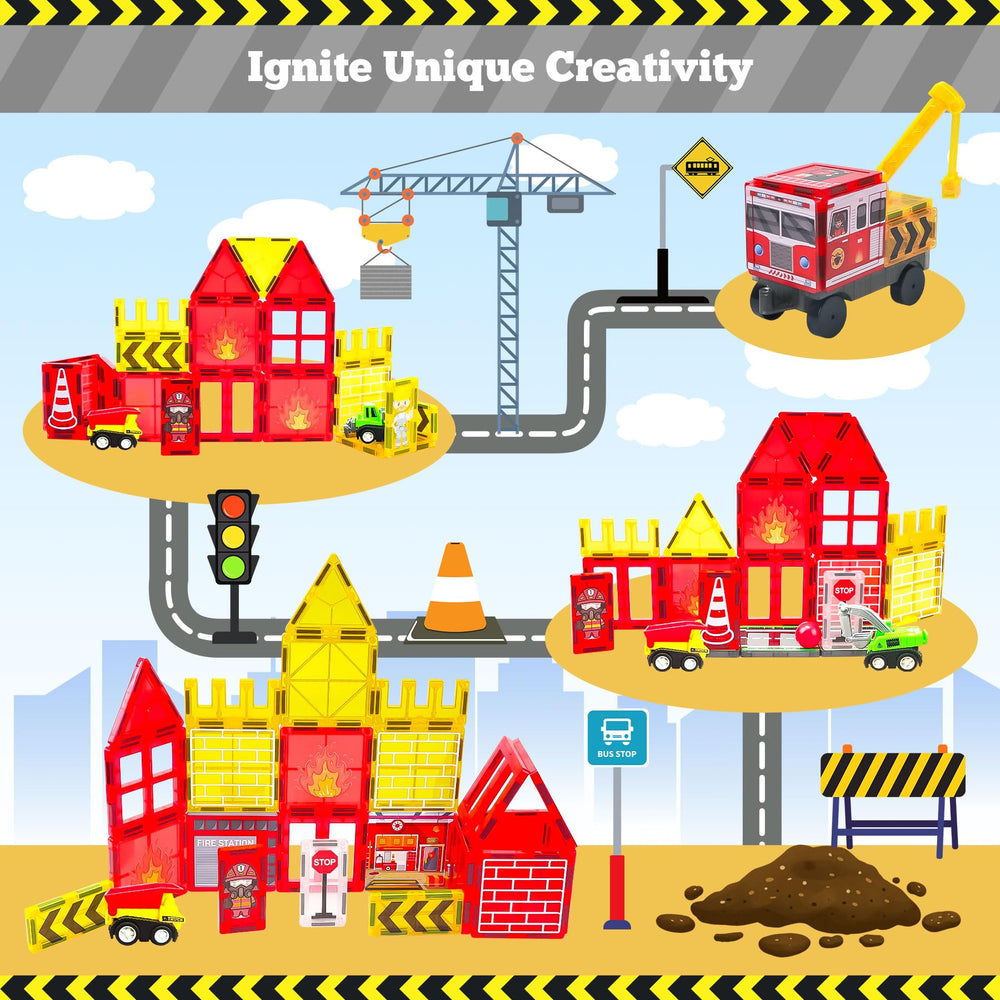 SKTMYY magnetic road tiles let kids build city layouts and pretend routes.
