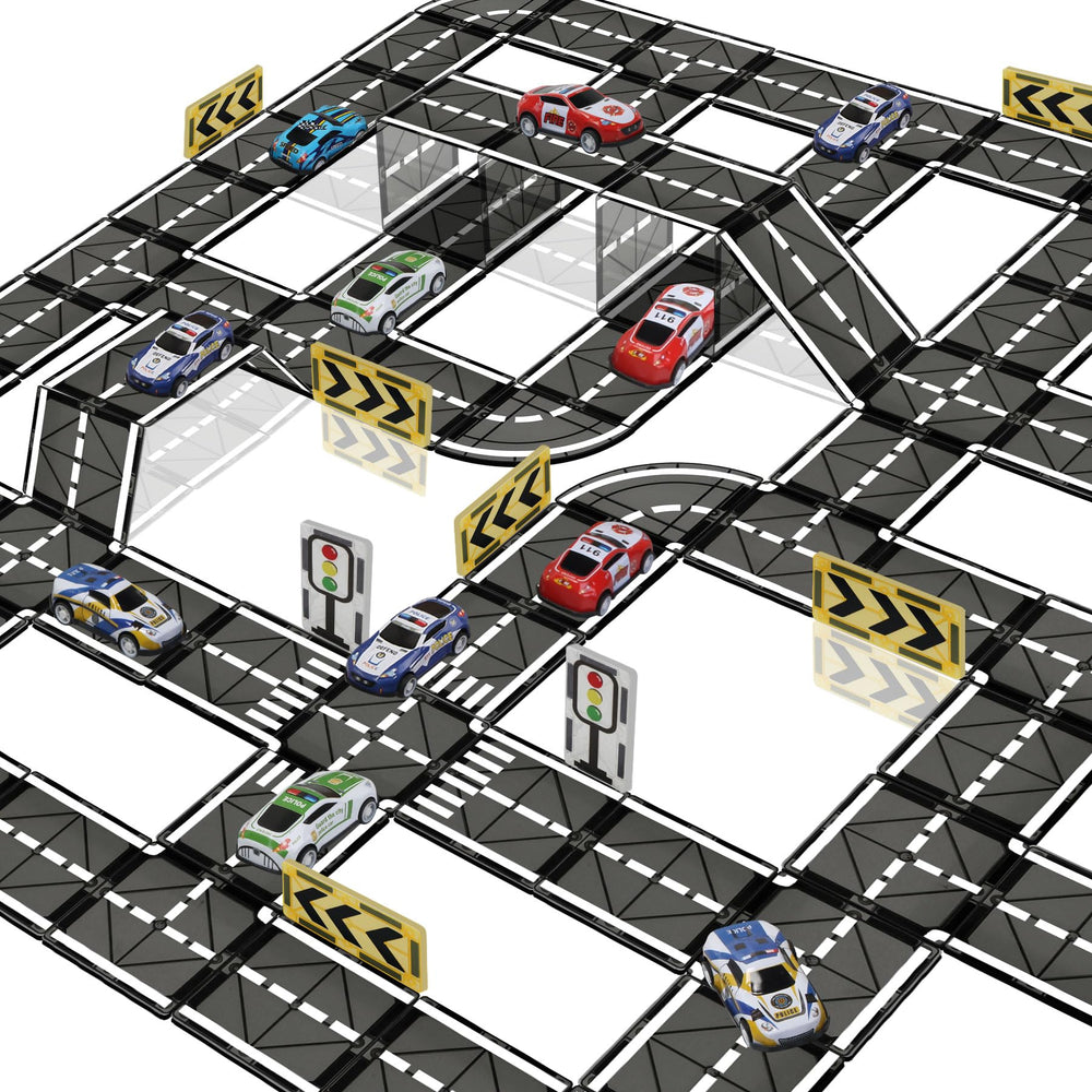 SKTMYY road tiles 32-piece set for creative roadway play and building.
