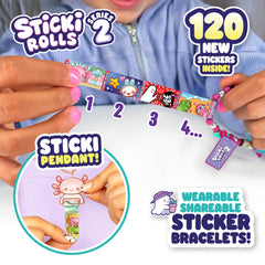 Sky Castle Sticki Rolls bracelet display with removable stickers.