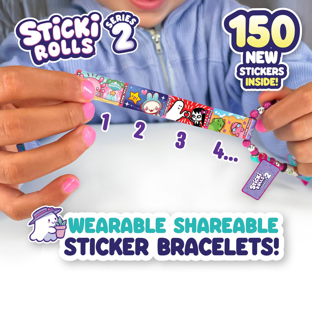 Sky Castle Sticki Rolls inside-pack view showing 150 stickers ready to decorate laptops and notebooks.