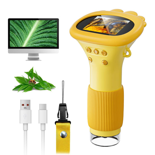 SKYBASIC Kids Microscope with the 2 inch screen for bright, real time viewing