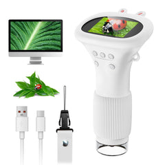 SKYBASIC Kids Microscope with a 2-inch IPS display for real-time viewing.