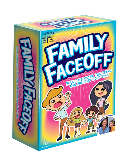 Skyler Imagination Family Faceoff box opened for a lively family game night