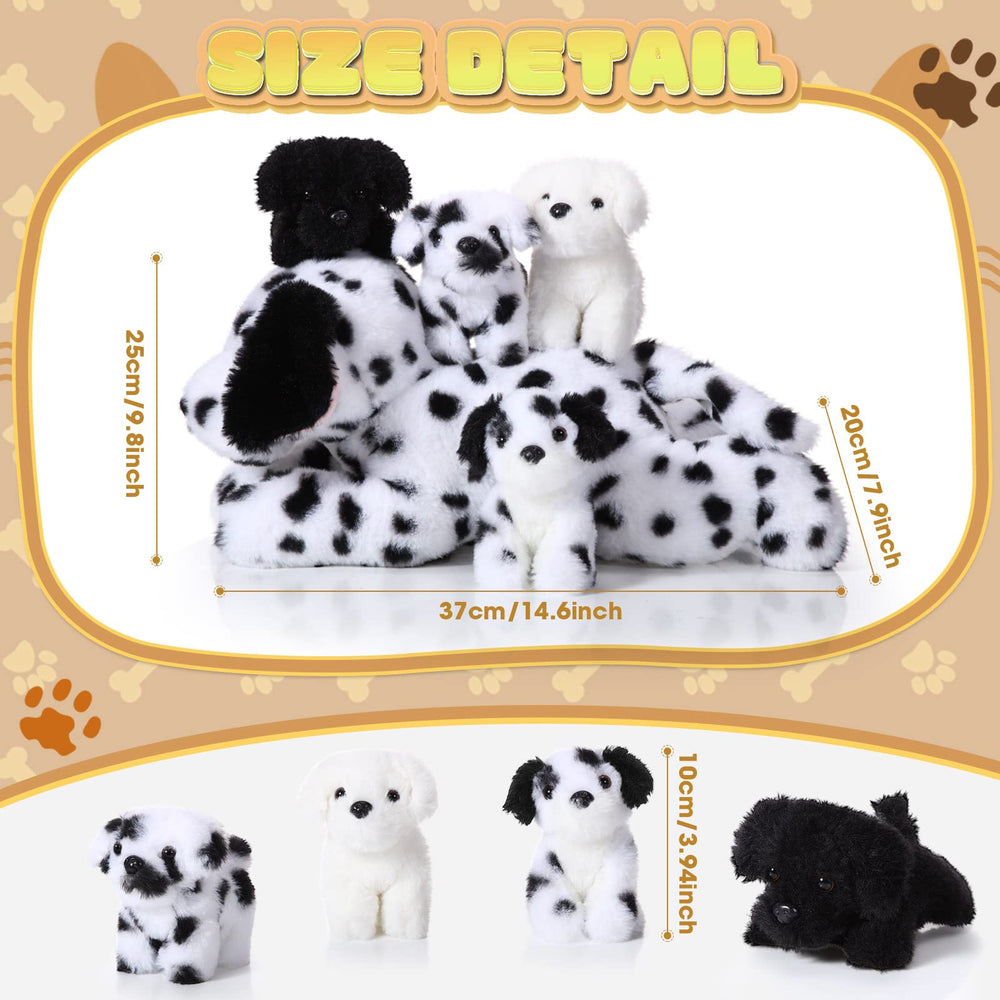 Skylety dalmatian mommy with puppies close-up: soft texture ideal for hugs.