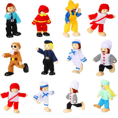 Skylety wooden police officer figure enhances imaginative play and safety-themed stories.