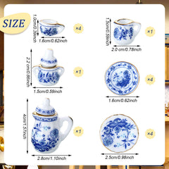 Skylety blue porcelain tea cup set adds tiny tea rituals to dollhouse moments.