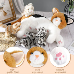 Skylety kitten closeup 5-inch magnetic nose feature encourages interaction with mother
