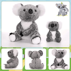 Skylety koala pair display, demonstrating cozy mother and child plush duo.