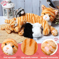 Skylety mommy cat fur close-up, soft plush texture invites cozy cuddles.