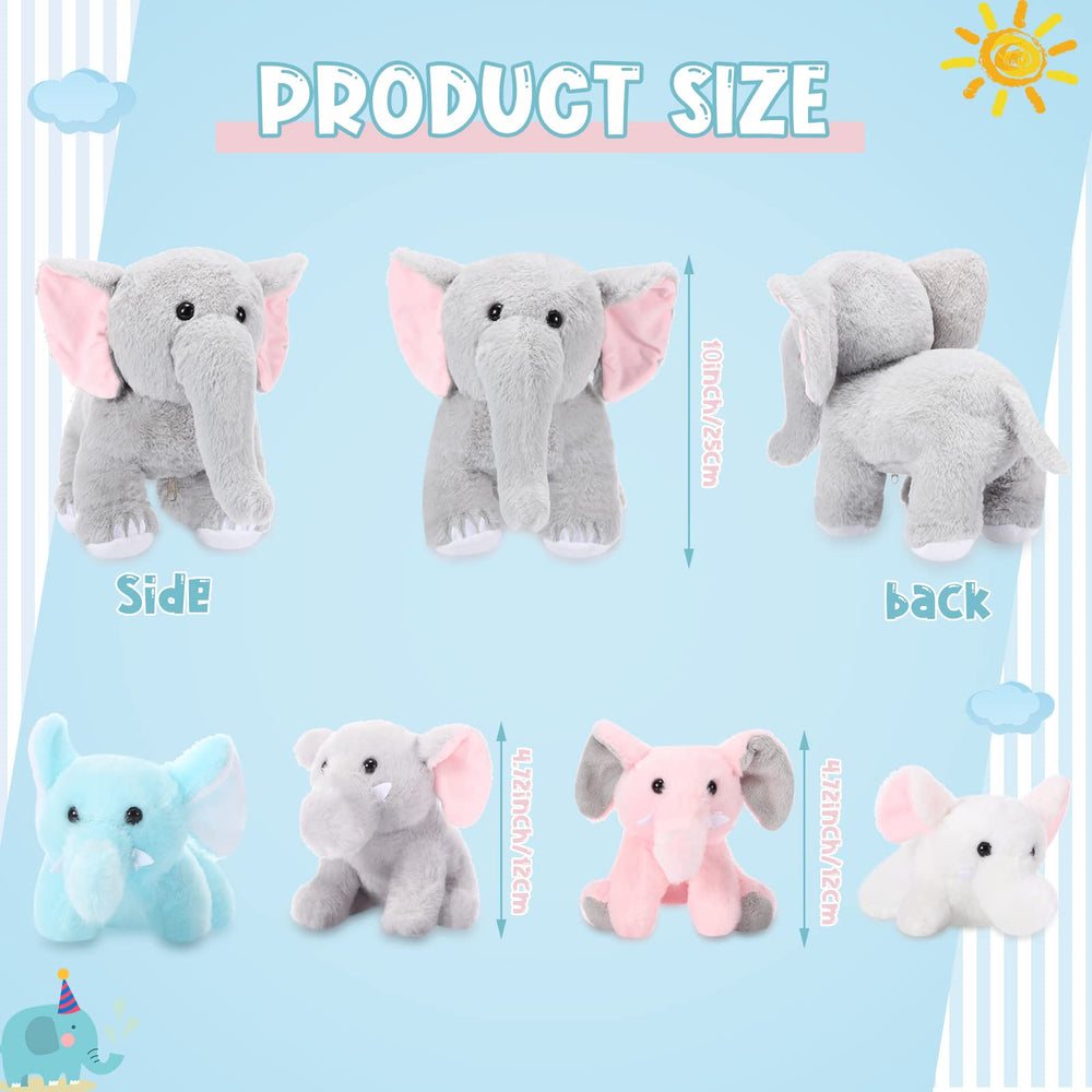 Skylety plush elephants inside large elephant demonstrate tidy, portable storage.