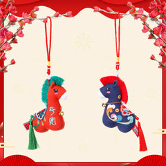 Skylety Year of the Horse blue plush adds playful vibe to home shelves.