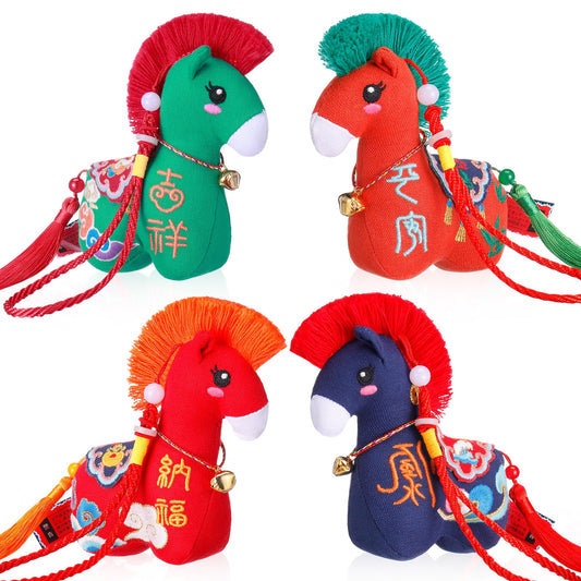 Skylety Year of the Horse red plush, perfect Lunar New Year decor and gifting.