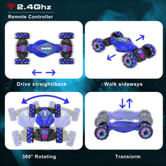 SkyNexus Gesture Sensing RC Stunt Car side drift shot for agile indoor/outdoor play.