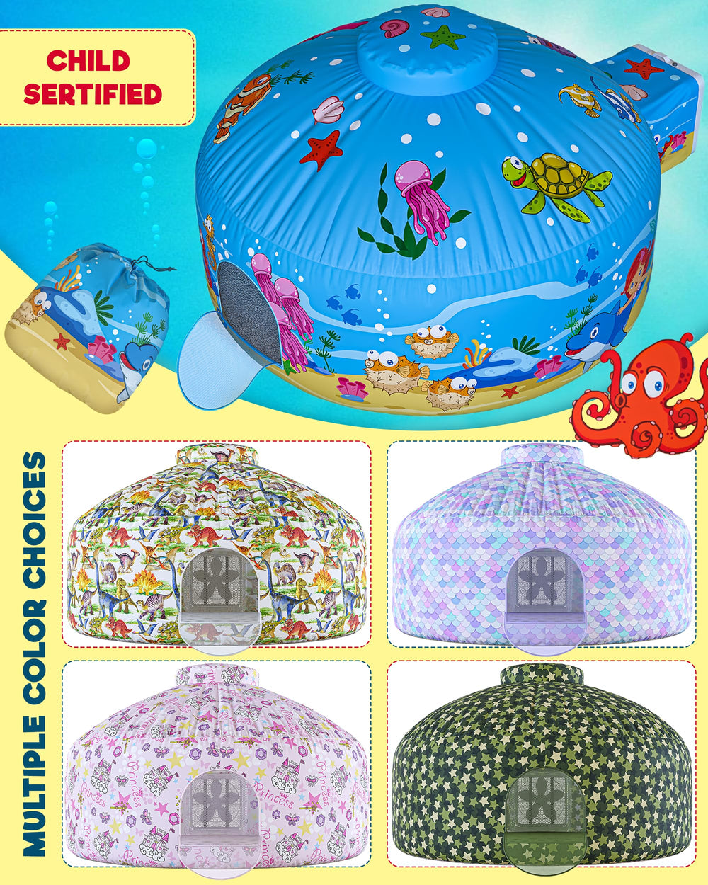 Skywin Air Tent breathable polyester fabric supports safe, comfy play.