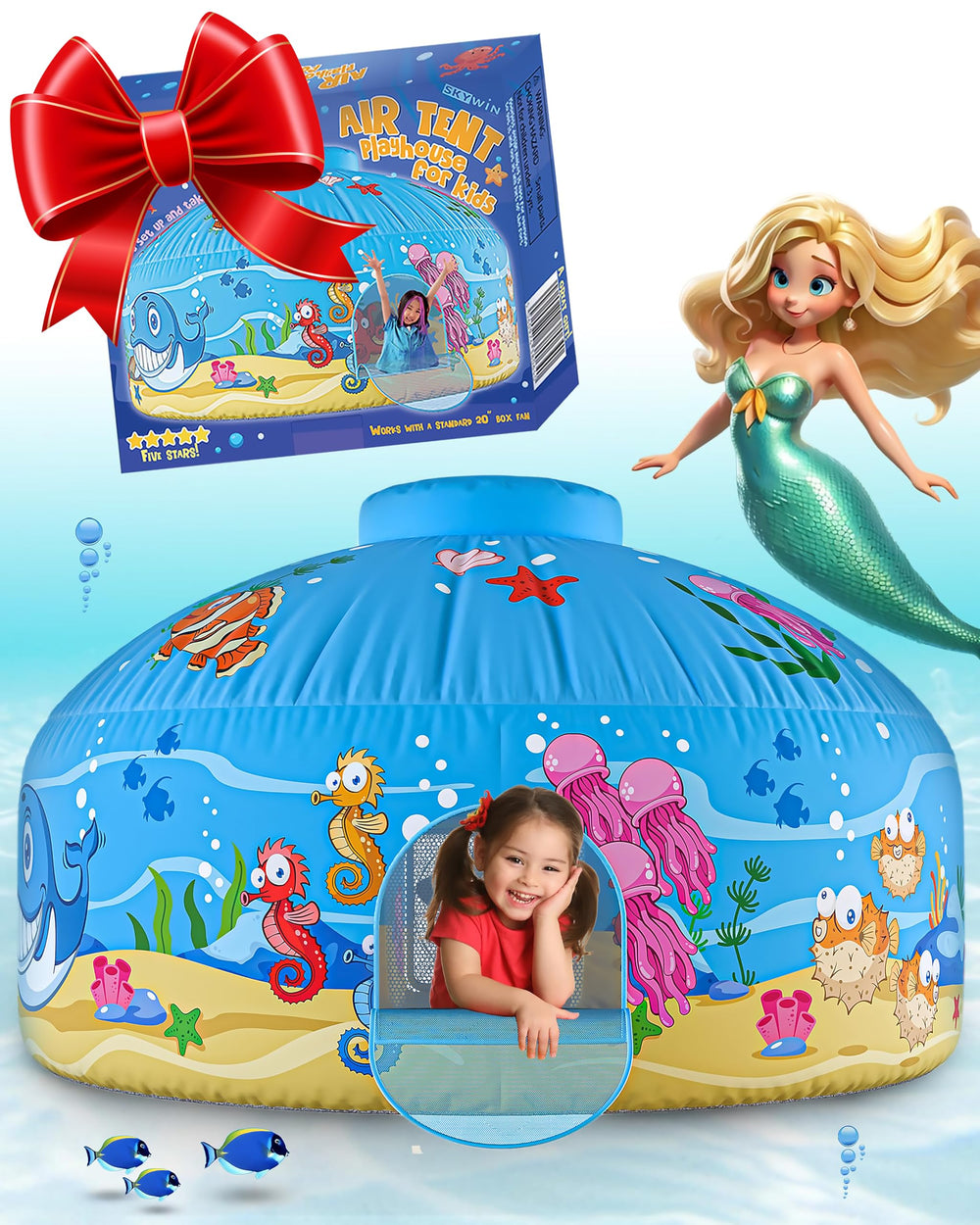 Skywin Air Tent space-style door hero invites imaginative play for kids.