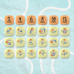 Skywin dice in action inspires kids to stay moving during games.