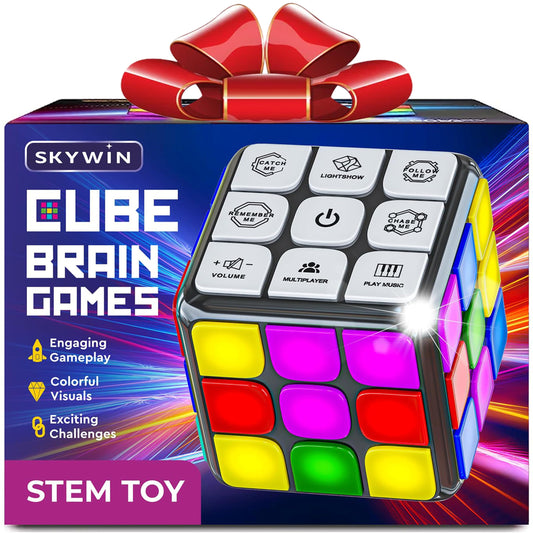 Skywin Light Up Rubix Cube front view with bright LEDs for immersive play