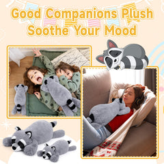 Slojkardon Raccoon Plush soft gray fur for gentle touch and play.