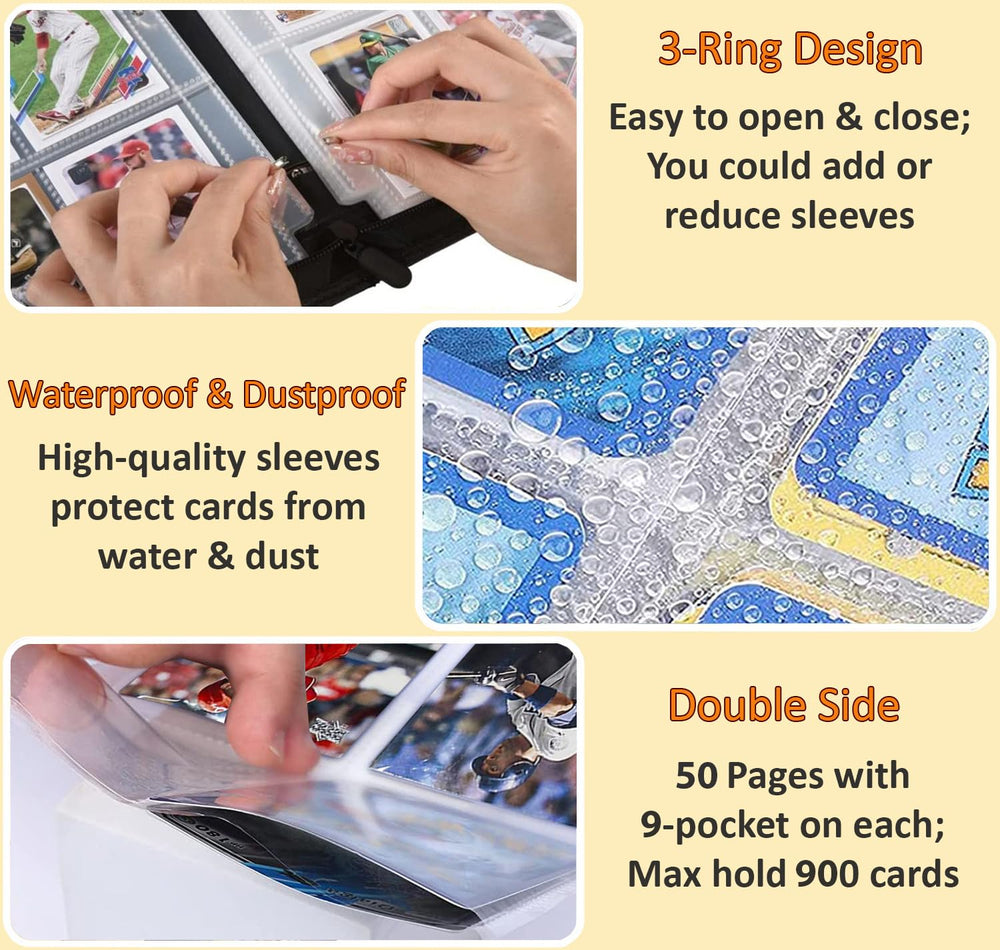 Slonser trading card sleeves binder display helps showcase favorites neatly.