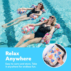 Sloosh adjustable straps let you sit or recline with ease.