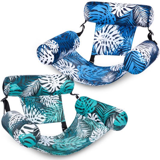Sloosh pool floats for adults in a 2-pack, inflatable lounge chairs for lounging in the sun