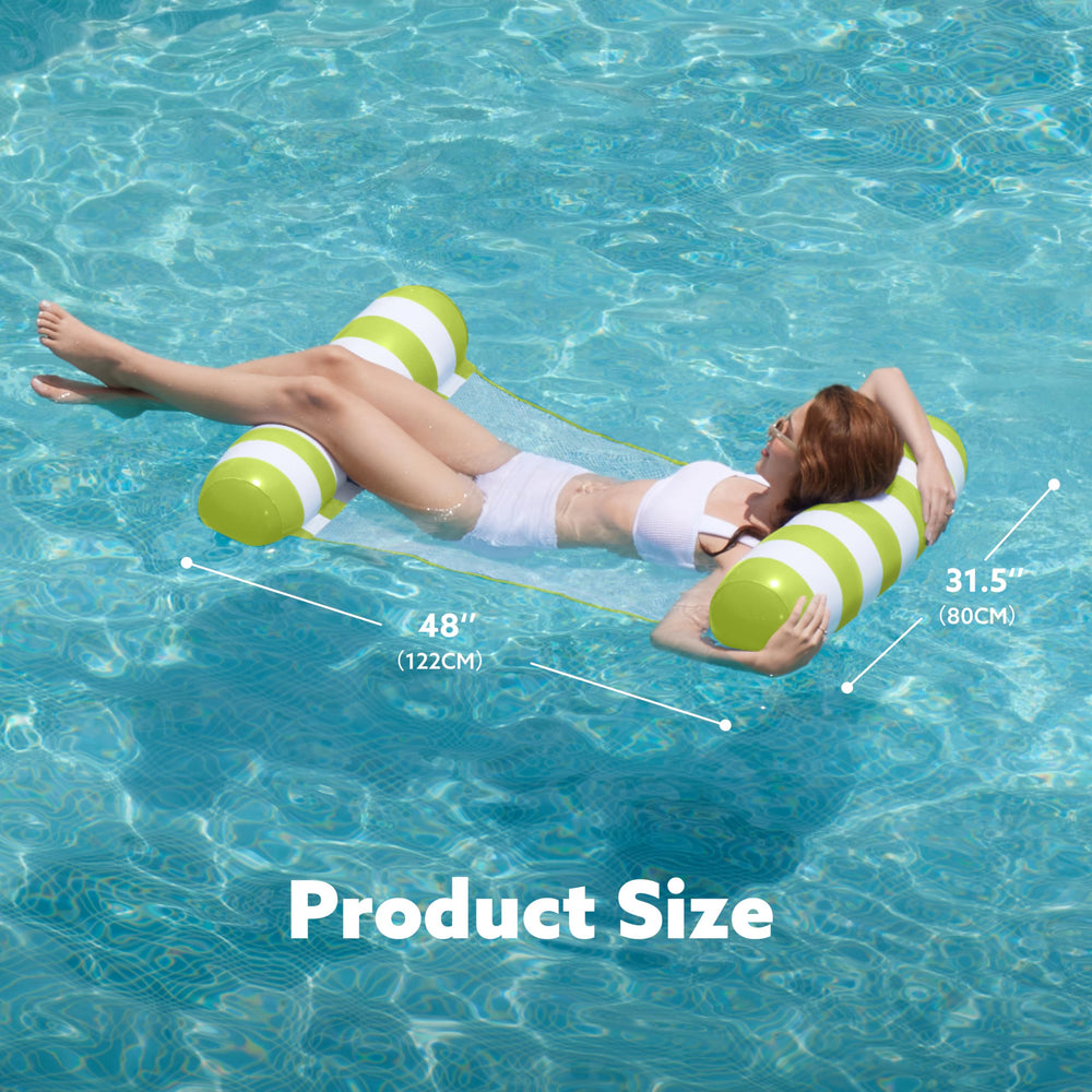 SLOOSH retrogreen strip hammock pool float folded for travel and packing