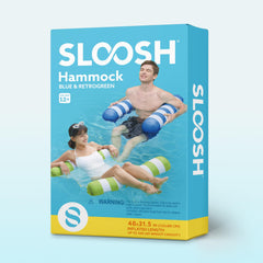 SLOOSH retrogreen strip hammock pool float in use for versatile seating options