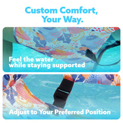 Sloosh water hammock with cool fabric mesh keeps you comfortable on sunny days.