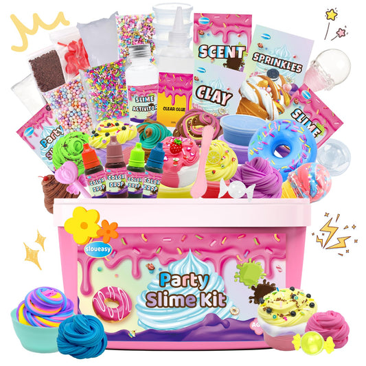 Sloueasy Mini Party Slime Kit packaging for quick party setup and gifting
