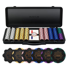 SLOWPLAY 14g clay poker chips set for premium gaming experience.
