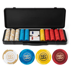SLOWPLAY Godel 14g clay chips shown with balanced heft for confident handling during live games
