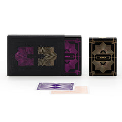 SLOWPLAY two-deck plastic cards in purple and gold for elevated poker nights.