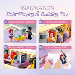 Sluban airport tower and control panel visuals support imaginative role-play adventures