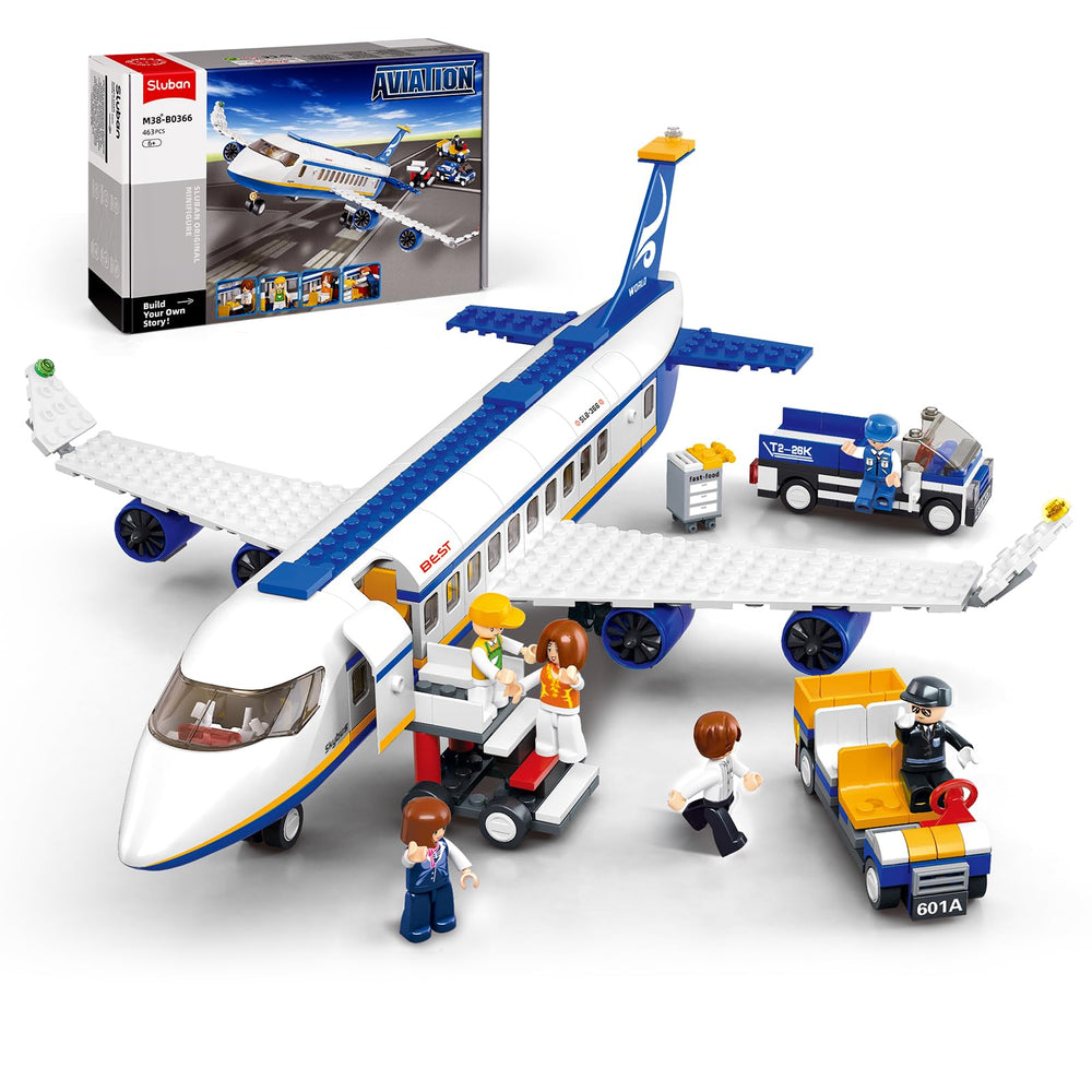 Sluban City Passenger Airplane front view for immersive airport play