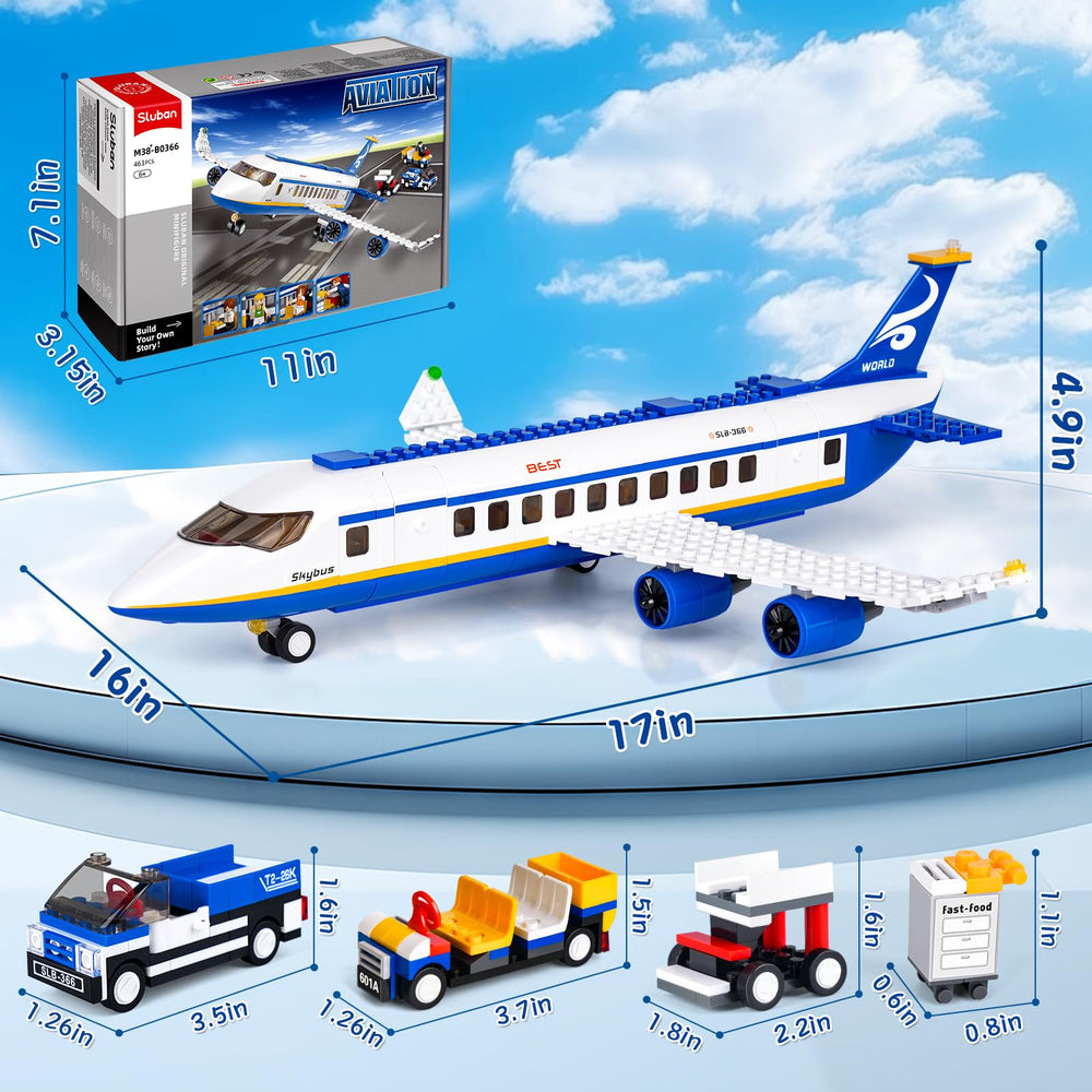 Sluban City Passenger Airplane interior cockpit detail for educational role-play