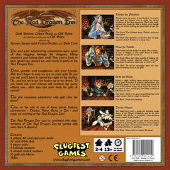 Slugfest Games Red Dragon Inn base game player decks displayed for four heroes