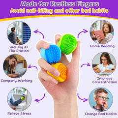 Small Fish textured fidget ball double-sided feel promotes tactile engagement and relaxation.
