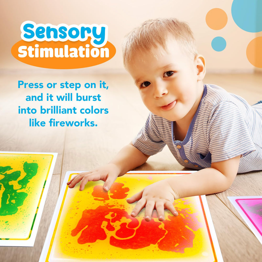 Small Fish liquid play mats 12x12 – engaging lava motion to boost stepping and balance.